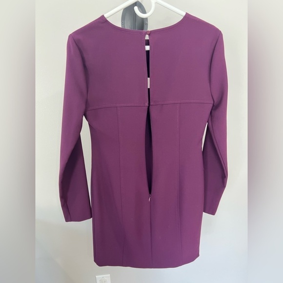 Likely Keller plum purple long sleeve mini dress with cut out detail size 6 - Picture 7 of 10